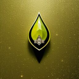 Логотип кольцо с зеленым бриллиантом на золоте 512×512